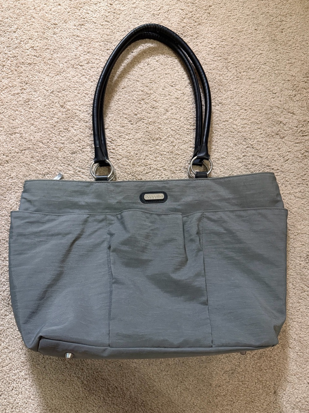 Baggallini gray nylon tote bag